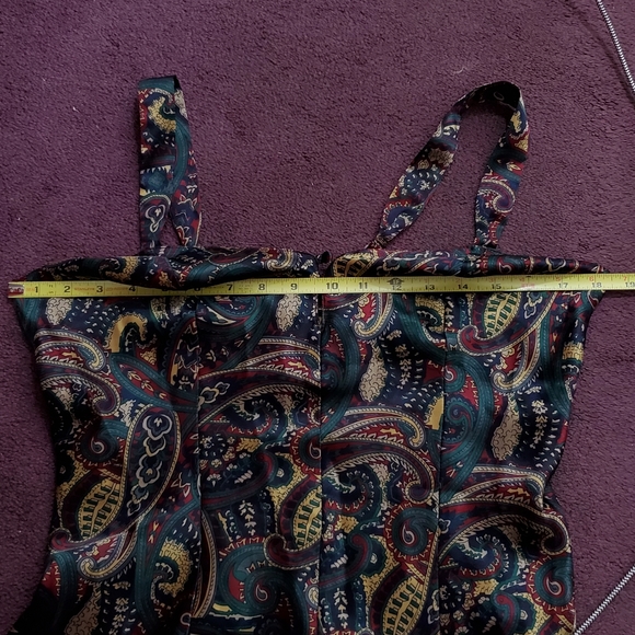 VINTAGE Cacique paisley chemise/romper - Picture 11 of 11